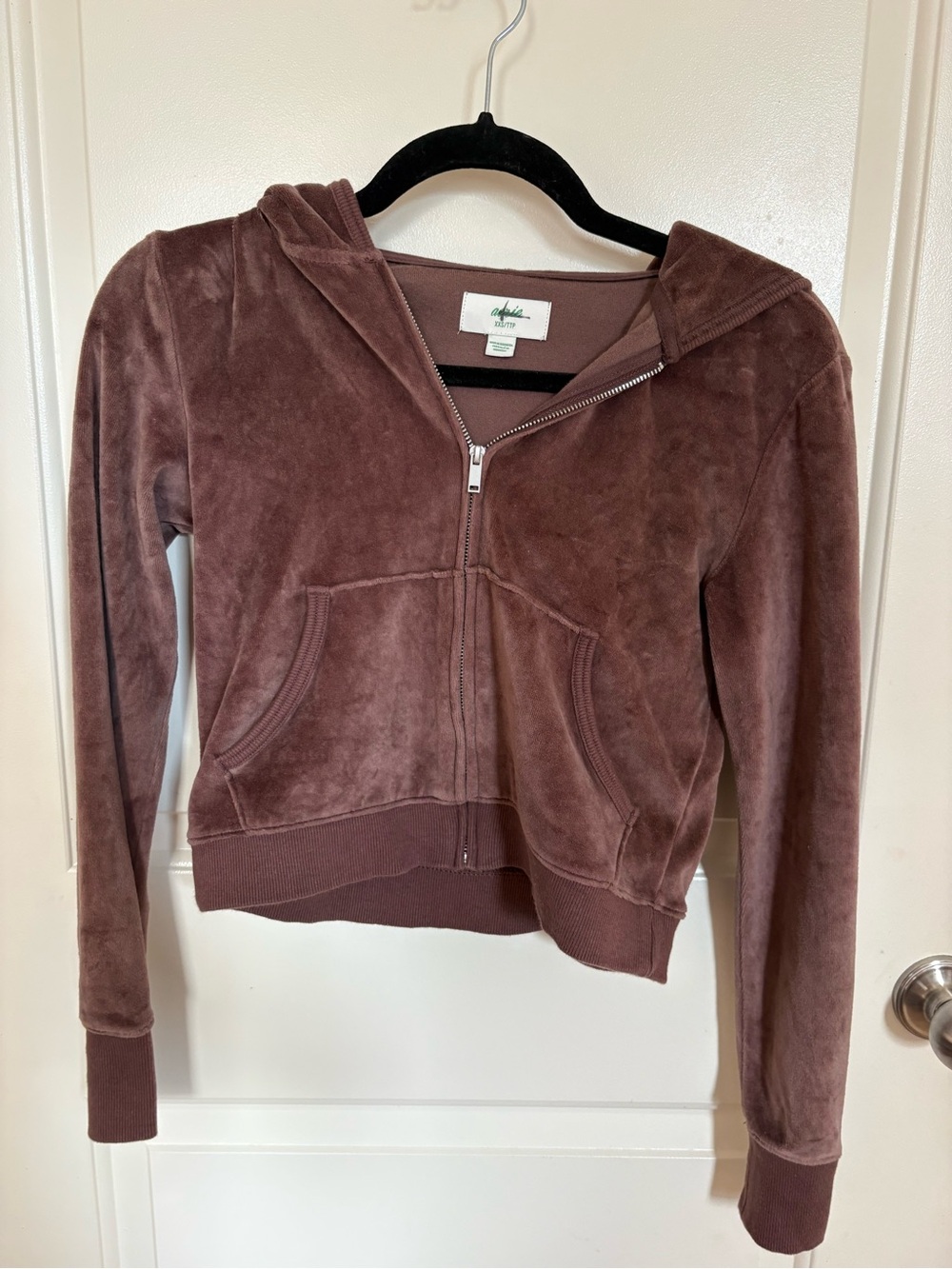 Aerie vintage Y2K cropped velour mauve athletic jacket
